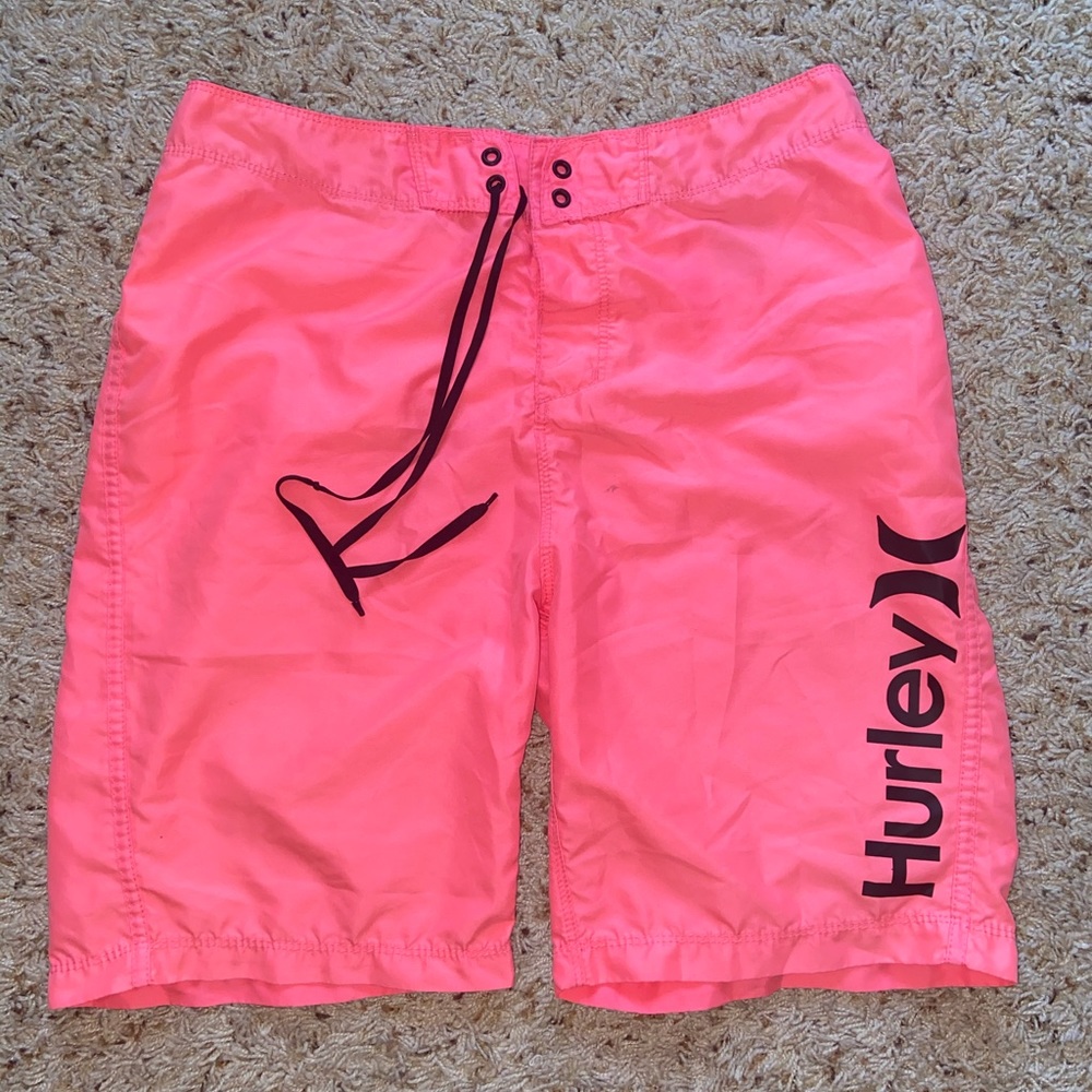Men’s Pink Hurley Swim Trunks